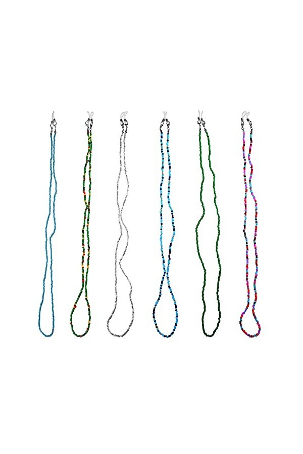 Baluue 12 Pièces Cordon Chaîne De Lunettes Autour Du Cou Sangle De Lunettes Réglable Corde De Couverture De Bouche Collier Po