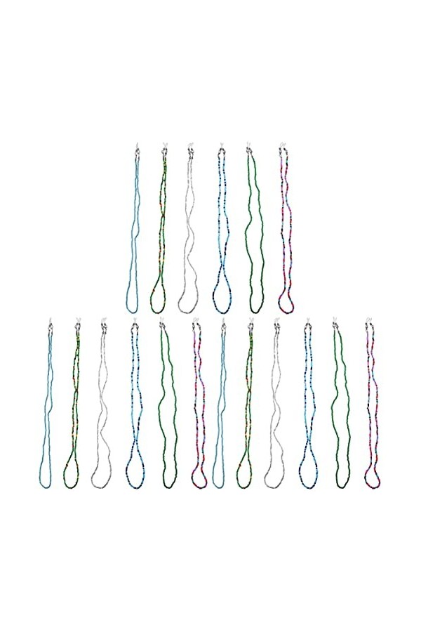 Baluue 12 Pièces Cordon Chaîne De Lunettes Autour Du Cou Sangle De Lunettes Réglable Corde De Couverture De Bouche Collier Po