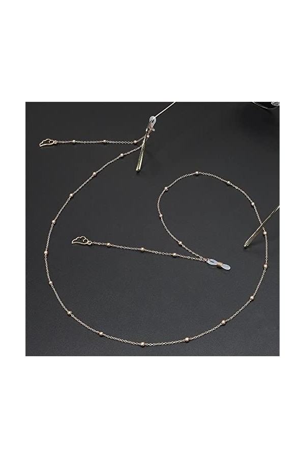 WORNEW Chaînes pour Lunettes Chaîne de Lunettes perlée Chaîne en métal Chaîne de Lunettes Lunettes de Soleil antidérapantes C