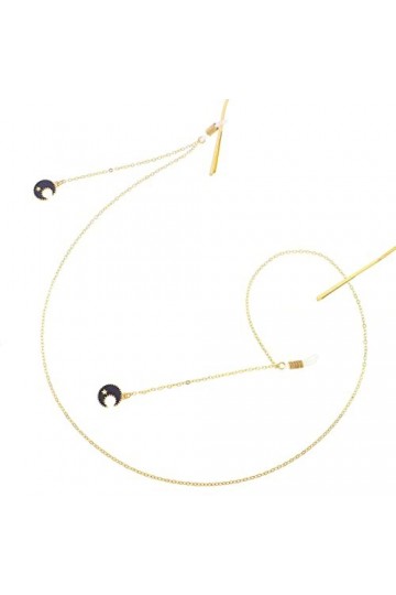 NOGRAX Sangle de lunettes lunettes chaînes for femmes noir lune pendentif masque chaînes élégant lunettes chaîne porte-chaîne
