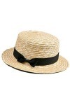 CUHAWUDBA Chapeau de Paille Mignon Enfant Filles Chapeau de Soleil N?ud à Boucles Des Bord Dété Canotier Chapeau Fedora à de