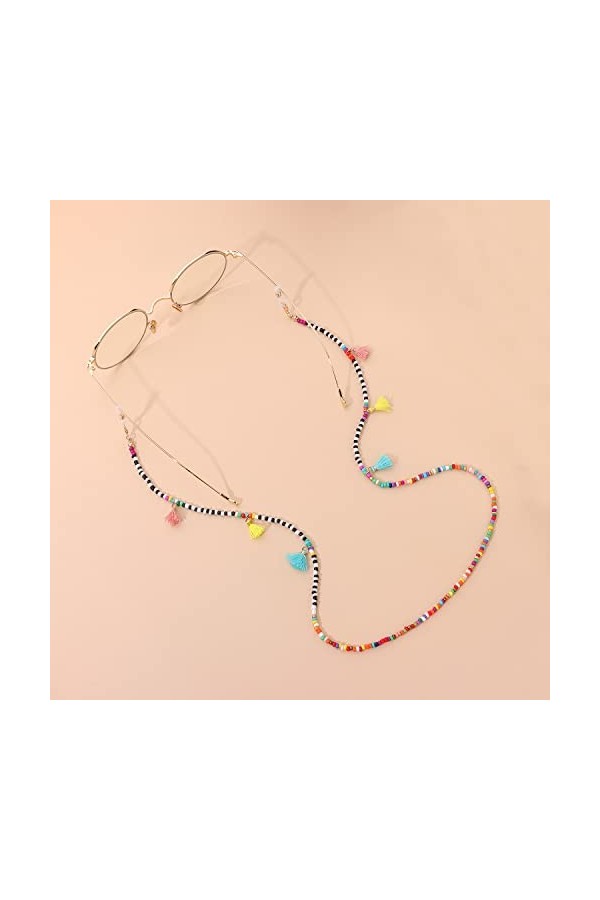 ViLLeX Chaînes de Lunettes Longe de Lunettes for Femmes Gland perlé Autour de la Sangle de Cou Chaînes Porte-Lunettes de Mode