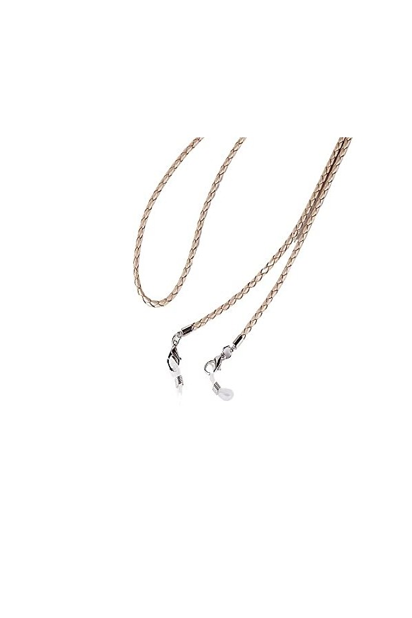 NOGRAX Chaînes de lunettes Longe de lunettes for femmes en cuir PU tressé anti-dérapant Chaînes porte-lunettes élégantes Cou