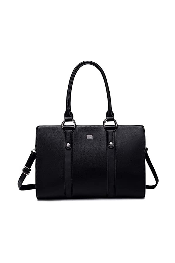 David Jones - Sac à Main Femme - Fille Cours Travail Business Multicolore XL - Anse Longue Cuir PU - Porte-Document - Noir