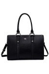 David Jones - Sac à Main Femme - Fille Cours Travail Business Multicolore XL - Anse Longue Cuir PU - Porte-Document - Noir