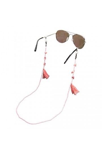 Alpenflüstern Chaîne de lunettes Boho DHK289 - Pour lunettes de soleil - Couleur turquoise, rose et blanc - Rose -