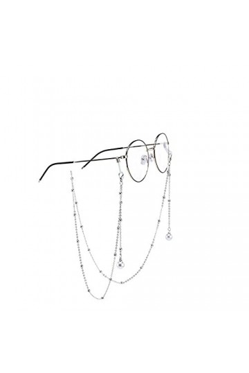 GYC chaîne de Lunettes de Femmes et lanières Sangle de Lunettes Rétro Lunettes Corde Chaîne de cuivre Chaîne de Perles Blanch