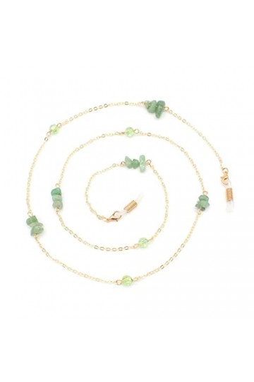 ZZSRJ Lunettes Vertes irrégulières Chaîne de Lecture Lunettes de Soleil Lunettes de Soleil Bandoulière Cordon de Cordon Acces