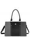 David Jones - Sac à Main Femme - Fille Cours Travail Business Multicolore XL - Anse Longue Cuir PU - Porte-Document - Noir