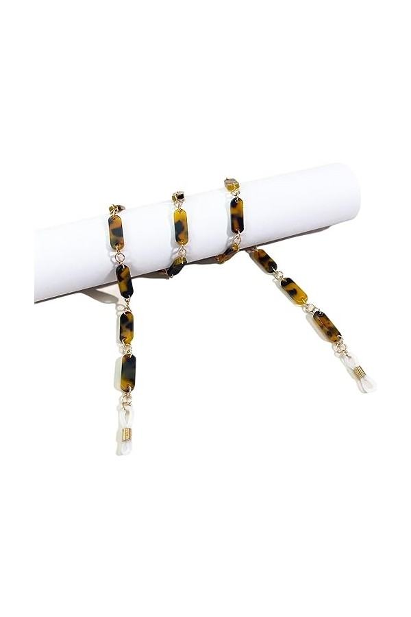 Chaîne De Lunettes Chaîne De Lunettes En Acrylique Anti-Perte, 2 Pièces, Lanière De Masque, Chaîne De Lunettes, Marron