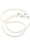 EXCEART Lot de 2 chaînes de lunettes de soleil en perles - Long collier pour lunettes de soleil - Blanc