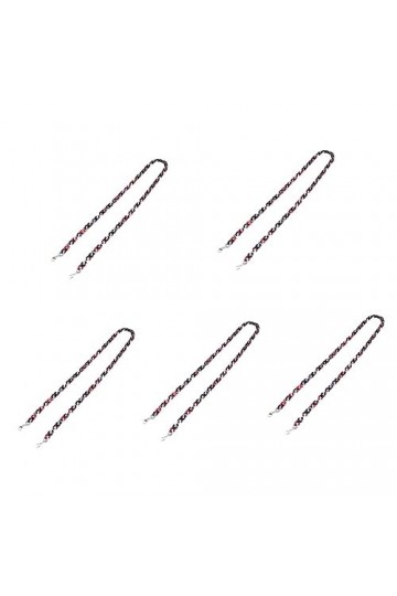 Mobestech Tour De Cou Perlé 5 Pièces Chaîne De Lunettes Support En Cristal Lunettes De Soleil De Sport Cristal Collier Ras Du