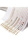 CuteyRain Chaine Lunettes, Lunettes de Vue for Femmes Crystall Crysers Sunglasses Chaînes Verres Porte-Cordon Gold Lanyard Co