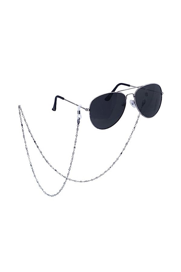LEFEDA Lot de 3 chaînes de lunettes en alliage pour lunettes de soleil - Support antidérapant pour lunettes de lecture, sans 