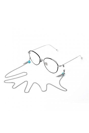 ChengBeautiful Chaîne Lunettes Les Femmes Chaîne De Corde dargent De Verres Optiques Et Verres Attache du Cou Corde Lunettes