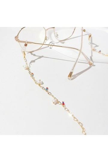 Chaîne De Lunettes 3 Pièces De Chaîne De Lunettes En Perles, Chaîne DAmour Suspendue Au Cou, Chaîne De Masque Anti-Perte, Ch