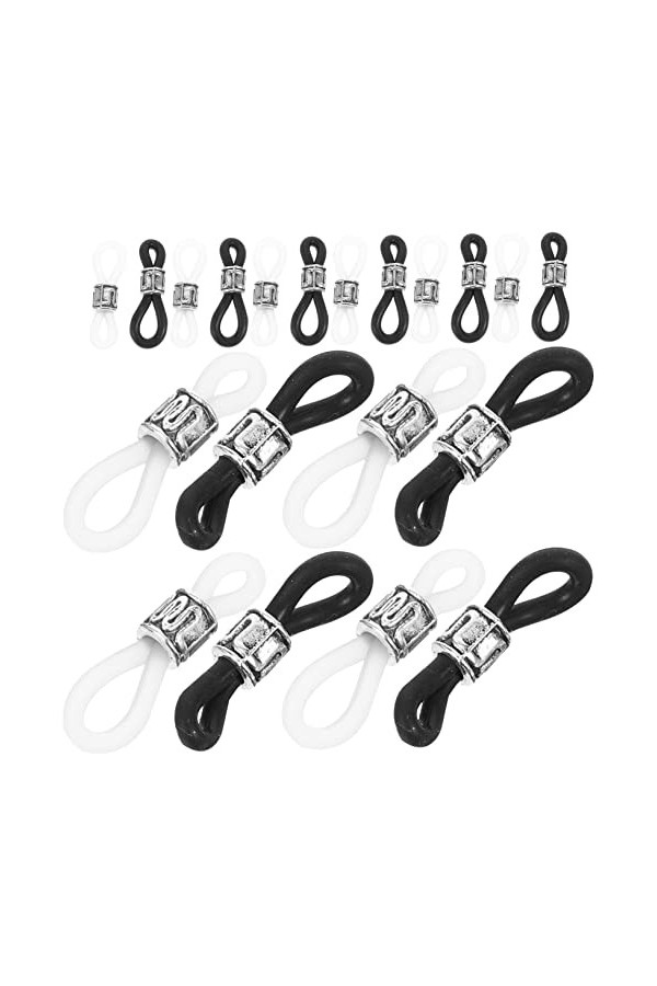 TEHAUX 80 Pcs Boucle Antidérapante Pour Lunettes Chaîne Lanière De Lunettes Extrémités Chaîne De Lunettes Extrémités En Caout