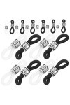 TEHAUX 80 Pcs Boucle Antidérapante Pour Lunettes Chaîne Lanière De Lunettes Extrémités Chaîne De Lunettes Extrémités En Caout