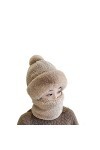 Chapeau écharpe Coupe-Vent de Cyclisme pour Femme, Bonnet dhiver en Peluche 3 en 1, Chapeau Coupe-Vent Siamois dhiver pour 