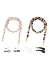 HczIon Chaîne Lunettes Lot De 2 Chaînes De Lunettes En Résine,Chaîne De Lunettes De Soleil,Chaîne Anti Perte,Chaîne De Lunett