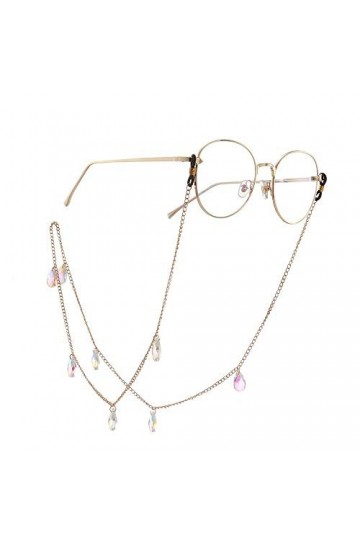 GaoF Chaîne de Lunettes 70cm de Long Perles de Cristal en Forme de Larme Lunettes de Vue Lunettes de Soleil Lunettes de Solei
