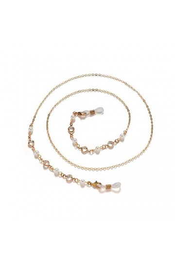 ZZSRJ 1 Pack Glasses Neck Strap Chain Ladies Beaded Sunglasses Chain Lanyard Glasses Strap Metal Cord Chain Color : A-Transp