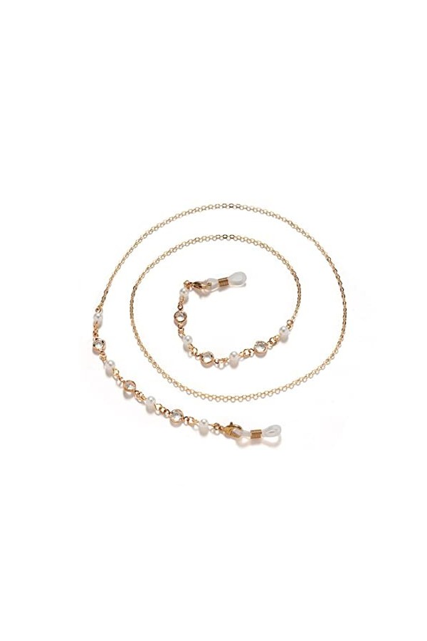 ZZSRJ 1 Pack Glasses Neck Strap Chain Ladies Beaded Sunglasses Chain Lanyard Glasses Strap Metal Cord Chain Color : A-Transp