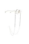 NOGRAX Chaînes de lunettes de cordon for femmes Chaînes de masque perlées irrégulières noires Cordon de lunettes élégant