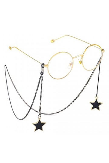 NOGRAX Chaînes lunettes longe for femme noir étoile pendentif lunettes retenue mode lunettes cordon