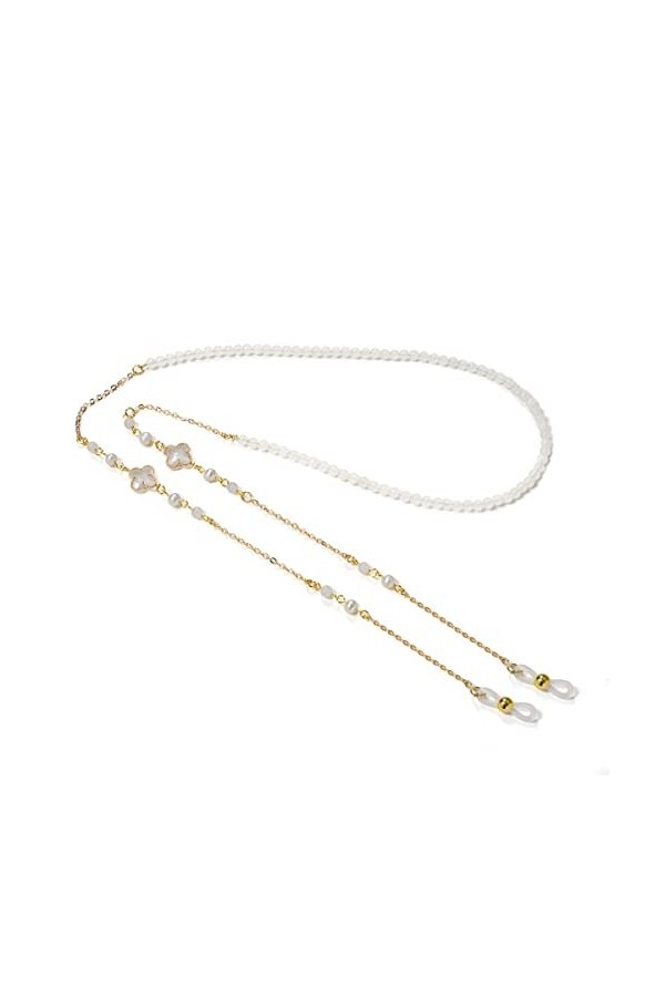 ZORZA Chaînes Sangle de Lunettes for Femmes Crochets doreille antidérapants perlés et Cordon de Lunettes de Mode en Silicone