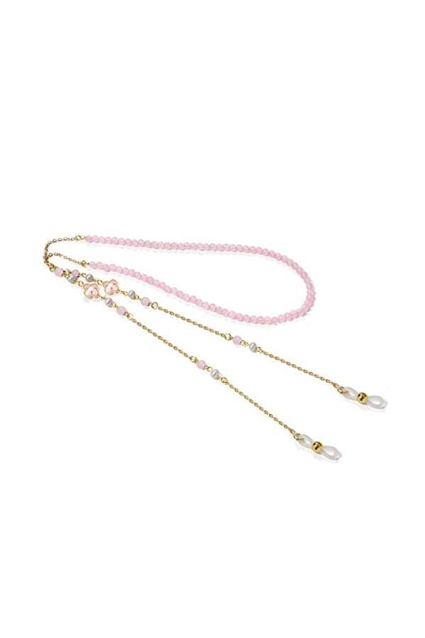 ZORZA Chaînes Sangle de Lunettes for Femmes Crochets doreille antidérapants perlés et Cordon de Lunettes de Mode en Silicone