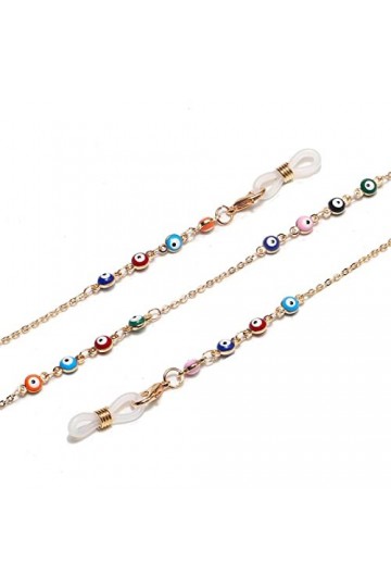 CuteyRain Chaine Lunettes, Perles Multicolores Lien Chaîne Lunettes de Vue Chaînes Lecture Lunettes Lunettes de Soleil Sangle