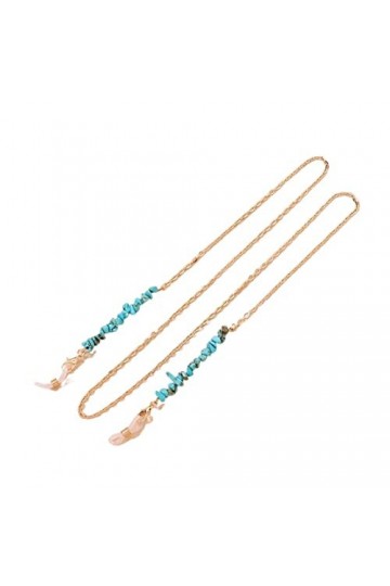 CuteyRain Chaine Lunettes, Beads plaqué Or Chaîne de Liaison Lunettes de Vue de Lunettes Lecture de Lunettes Lunettes de Sole