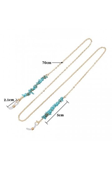 CuteyRain Chaine Lunettes, Beads plaqué Or Chaîne de Liaison Lunettes de Vue de Lunettes Lecture de Lunettes Lunettes de Sole