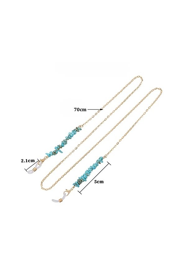 CuteyRain Chaine Lunettes, Beads plaqué Or Chaîne de Liaison Lunettes de Vue de Lunettes Lecture de Lunettes Lunettes de Sole