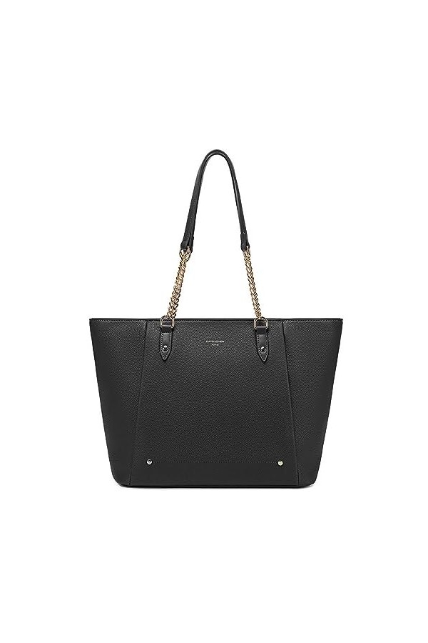 David Jones - Sac à Main Cabas Fourre-Tout Porté Epaule Femme - Grand Sac Shopping A4 Cours Travail Grande Capacité Simili Cu