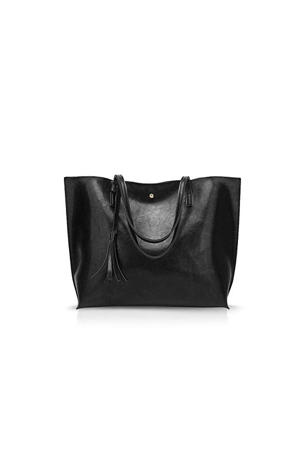 NICOLE&DORIS Femme Sac Cabas Grand Sac à Main Sac fourre-Tout en Cuir PU Sac à bandoulière Mode Sac à Main Rose