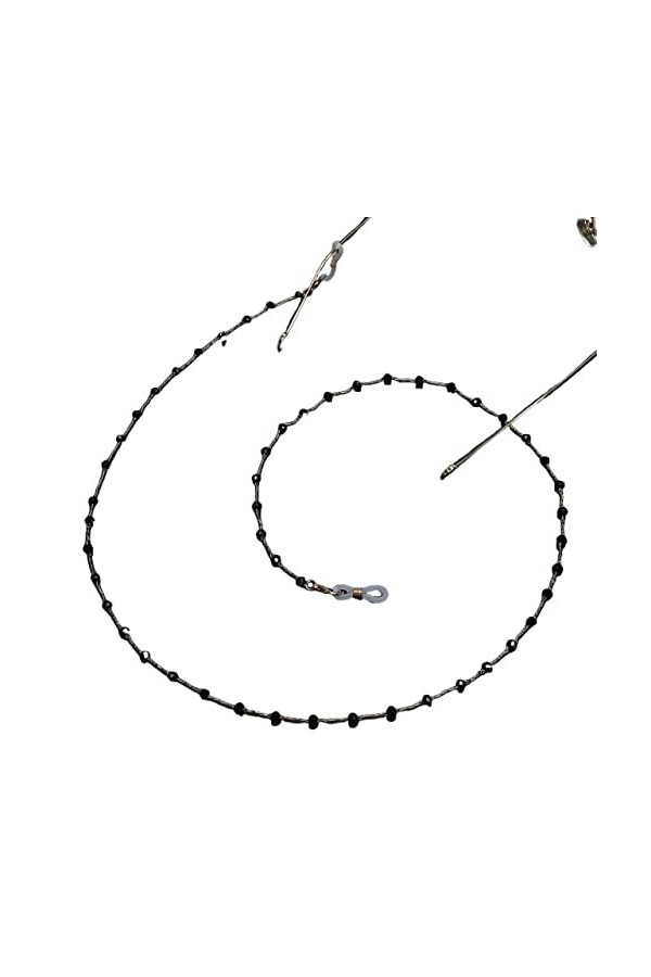 ViLLeX Cordon de Lunettes for Lunettes for Femme Noir perlé Masque Longe élégant Cordon de Lunettes