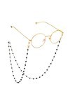 ViLLeX Cordon de Lunettes for Lunettes for Femme Noir perlé Masque Longe élégant Cordon de Lunettes