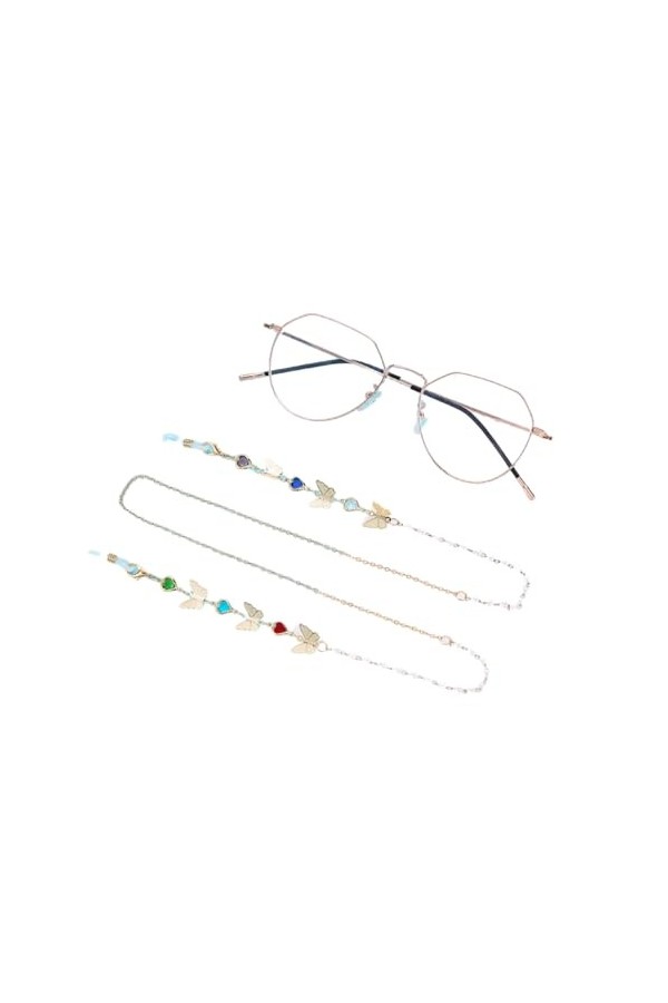 Chaîne De Lunettes 5 Pièces Chaîne De Lunettes Chrysanthème Lunettes De Soleil Anti-Perte Chaîne Suspendue Chaîne De Masque D