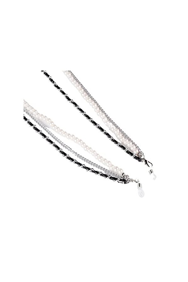 ViLLeX Sangle de Lunettes Longe de Lunettes for Femme Triple chaîne Chaînes de Masque Multicolores Sangles de Lunettes de Sol