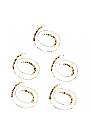 INOOMP 5 Pièces Chaîne De Lunettes Bracelet En Verre Antidérapant Porte-lunettes Quotidien Cordon De Visage Sangle Doreille 