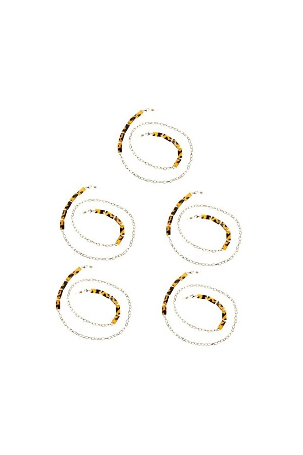 INOOMP 5 Pièces Chaîne De Lunettes Bracelet En Verre Antidérapant Porte-lunettes Quotidien Cordon De Visage Sangle Doreille 