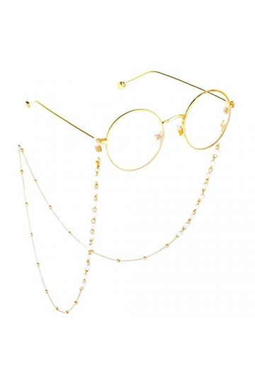 ViLLeX Chaînes de lunettes Longe de lunettes for femmes Longe de masque de visage perlé en métal Porte-chaîne de lunettes élé