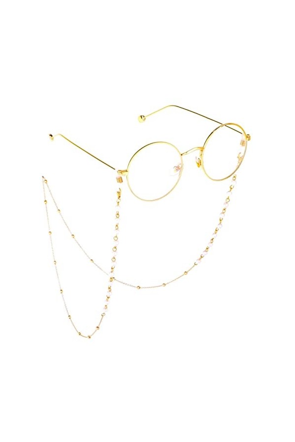 ViLLeX Chaînes de lunettes Longe de lunettes for femmes Longe de masque de visage perlé en métal Porte-chaîne de lunettes élé