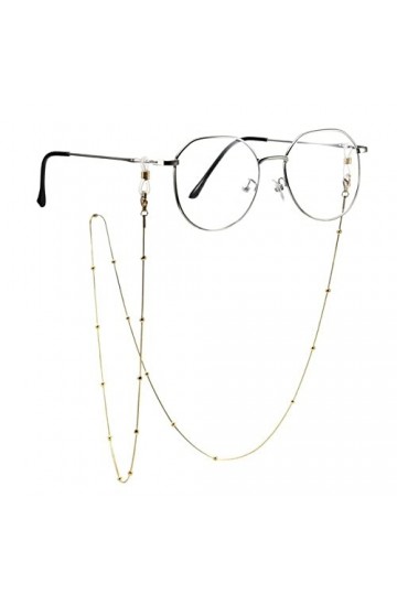 NOGRAX Longe de lunettes Sangle de lunettes for femmes Collier en métal perlé rond simple Cordon de lunettes élégant
