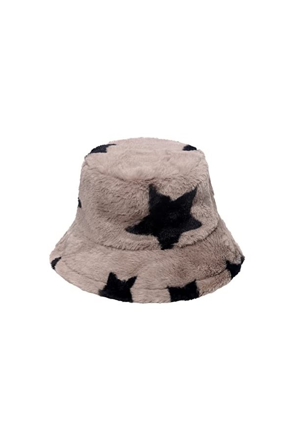 Chapeau bob dhiver en fausse fourrure pour femme - Esthétique - Motif mignon et moelleux - Chaud - Tendance - En peluche dou