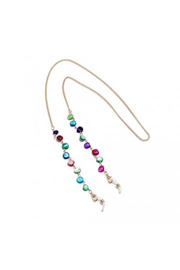 HJKOGH Coloré Pierre Cristal chaîne Lunettes chaînes Collier Lunettes de Lecture Lunettes de Soleil Sangle Cordon Support Cou