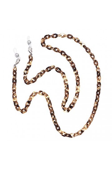 Kai Top Chaîne de lunettes de soleil rétro faite à la main avec chaîne en acétate - Marron - Medium