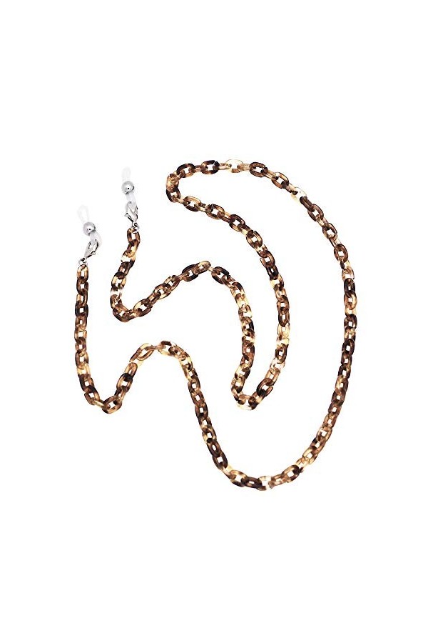 Kai Top Chaîne de lunettes de soleil rétro faite à la main avec chaîne en acétate - Marron - Medium